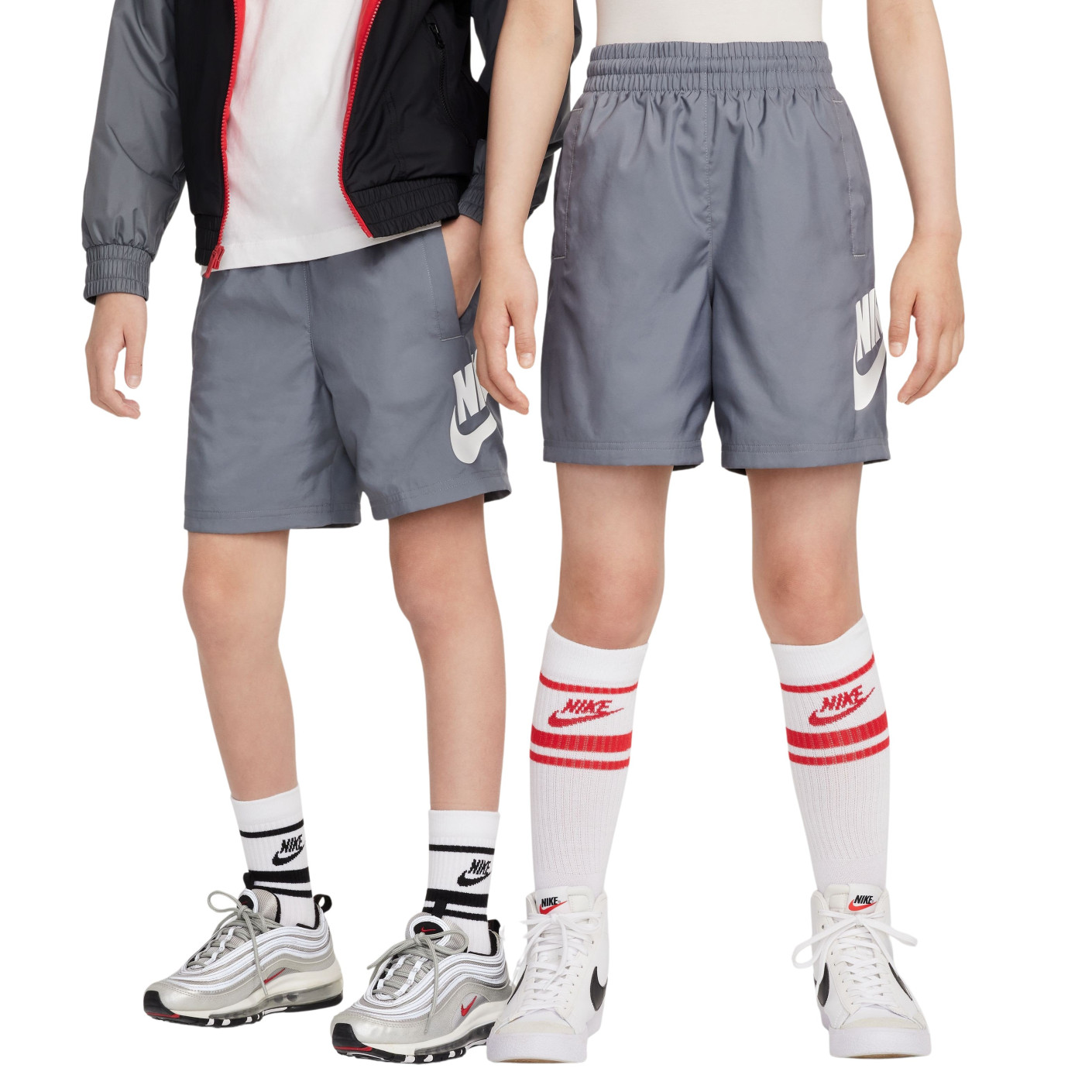 Nike Sportswear Club Woven Kids Short Grey White