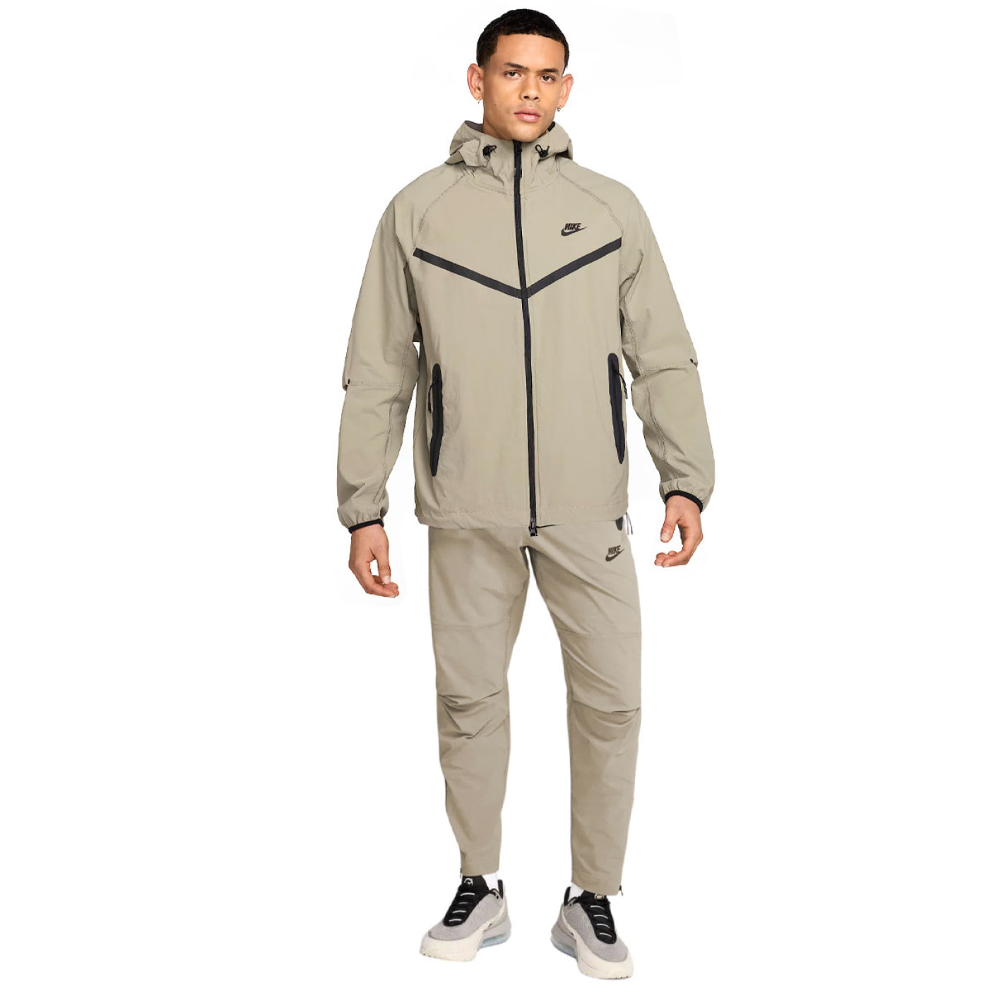 Nike Tech Sportswear Windrunner Full-Zip Woven Tracksuit Light Brown Grey Green Black