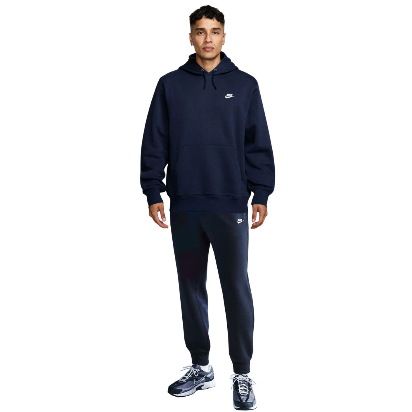Nike Sportswear Club Fleece Joggingpak Hooded Donkerblauw Wit