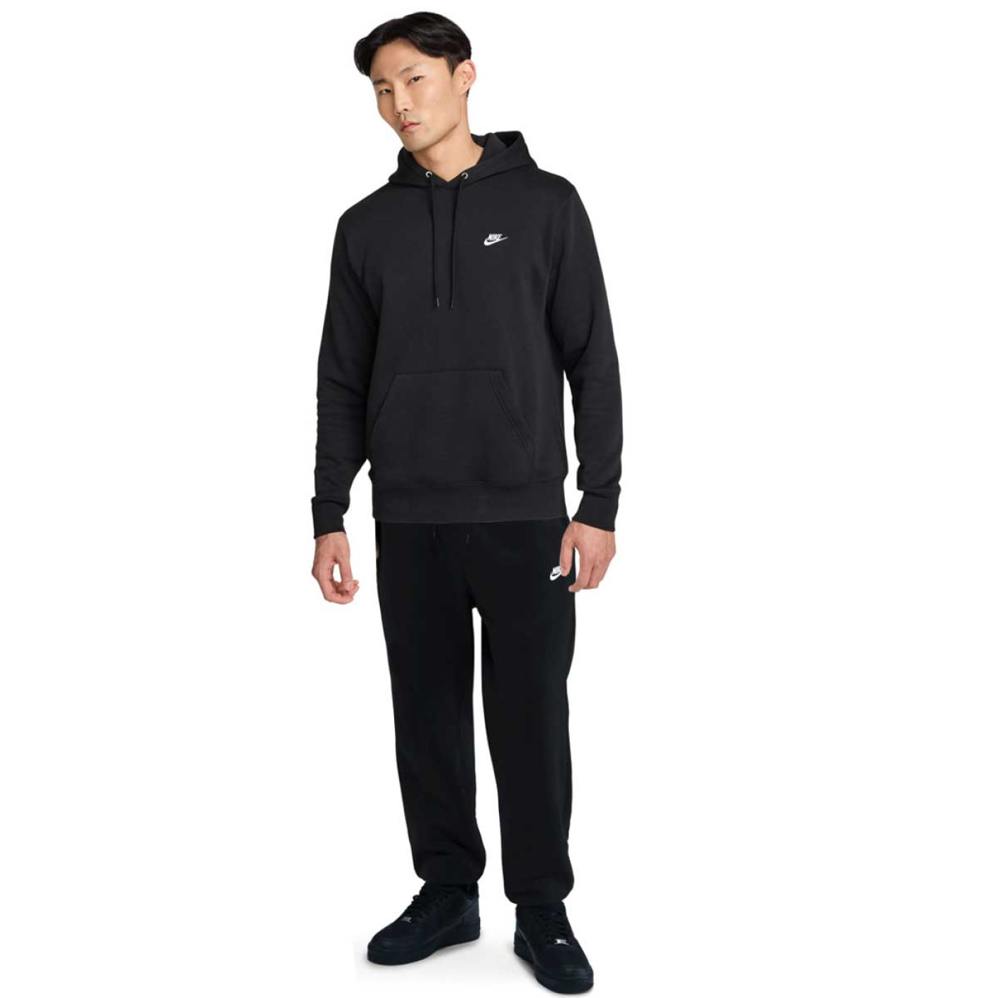 Nike Sportswear Club Fleece Jogging Suit Hooded Black White