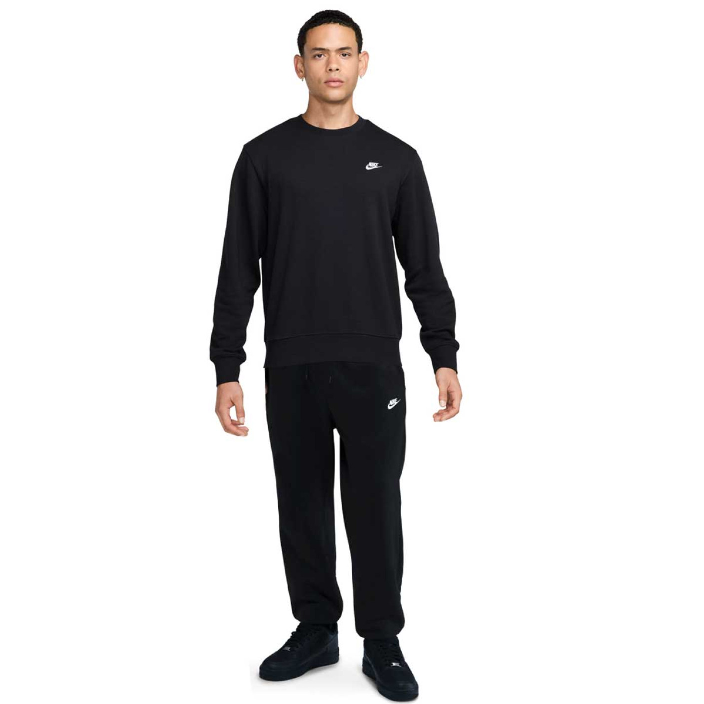 Nike Sportswear Club Fleece Crew Jogging Suit Black White