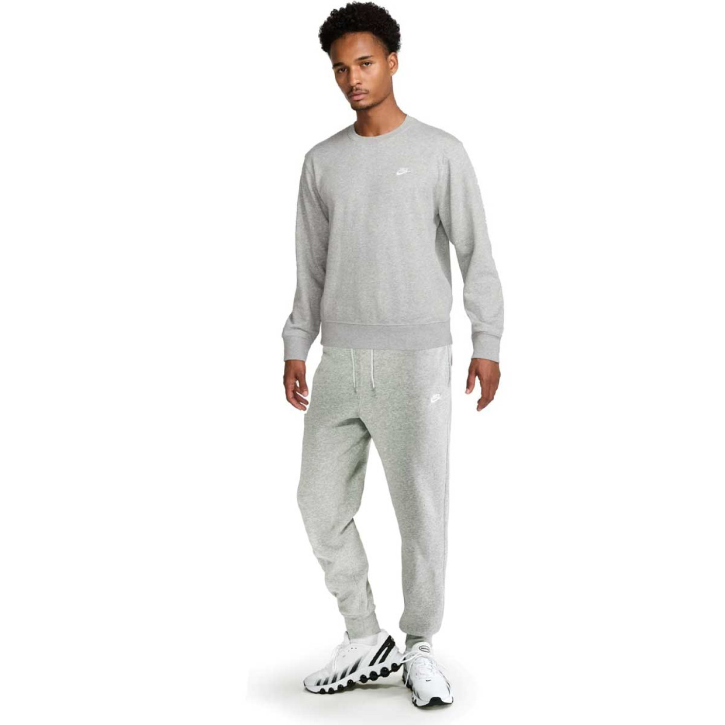 Nike Sportswear Club Fleece Crew Jogging Suit Grey White