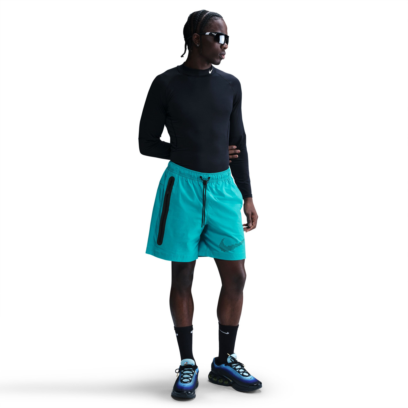 Nike Tech Sportswear Woven Turquoise Black Short