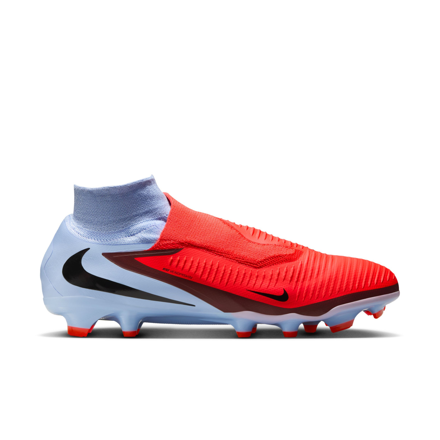 Nike Phantom 6 Pro High Gras Voetbalschoenen (FG) Lichtblauw Felrood Zwart