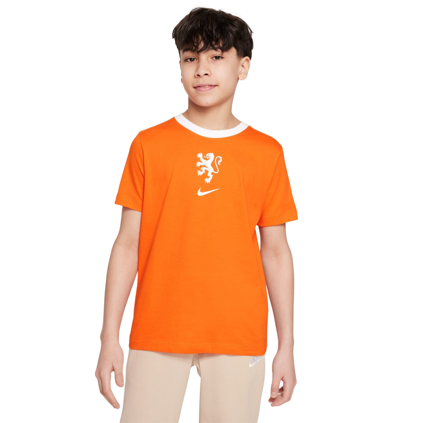 Nike Netherlands Orange Lioness Logo T-Shirt 2025-2027 Kids Orange