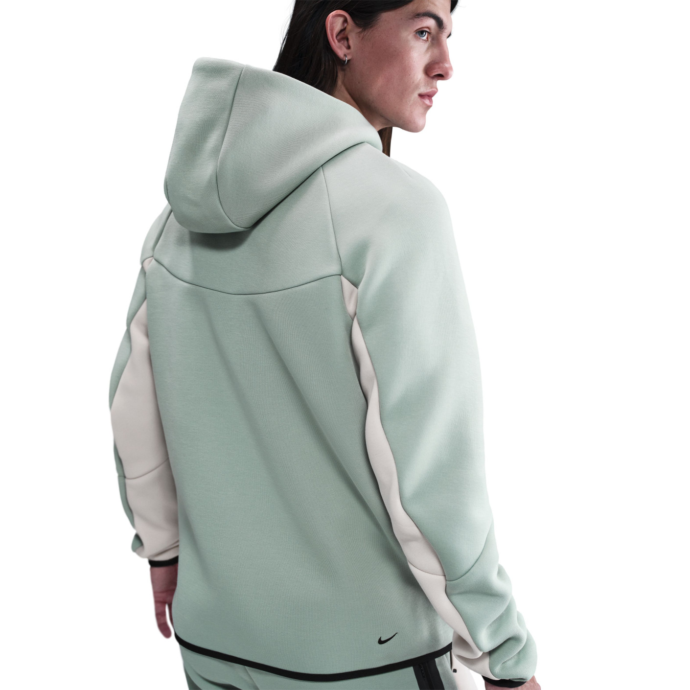 nike tech fleece grey green