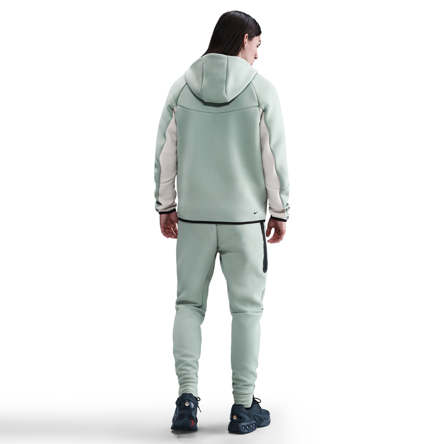 green and white tech fleece