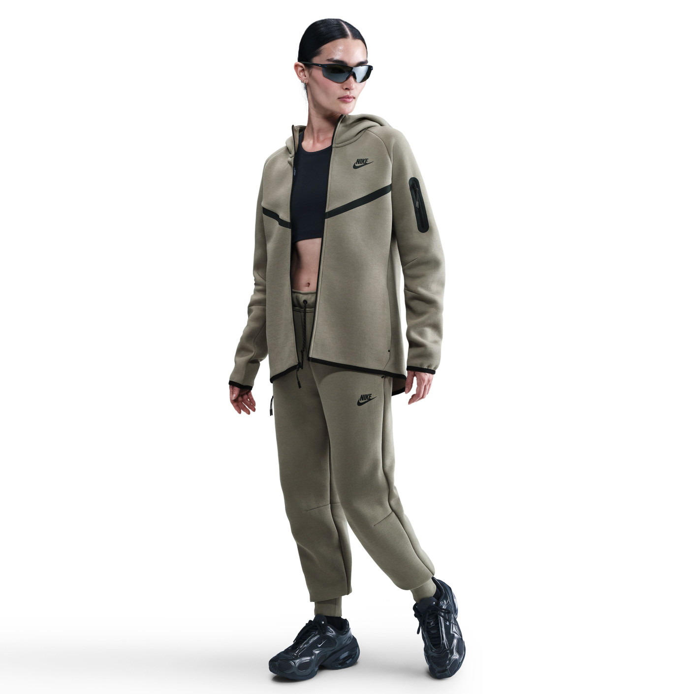 Nike Tech Fleece Sportswear Vest Dames Groengrijs Zwart