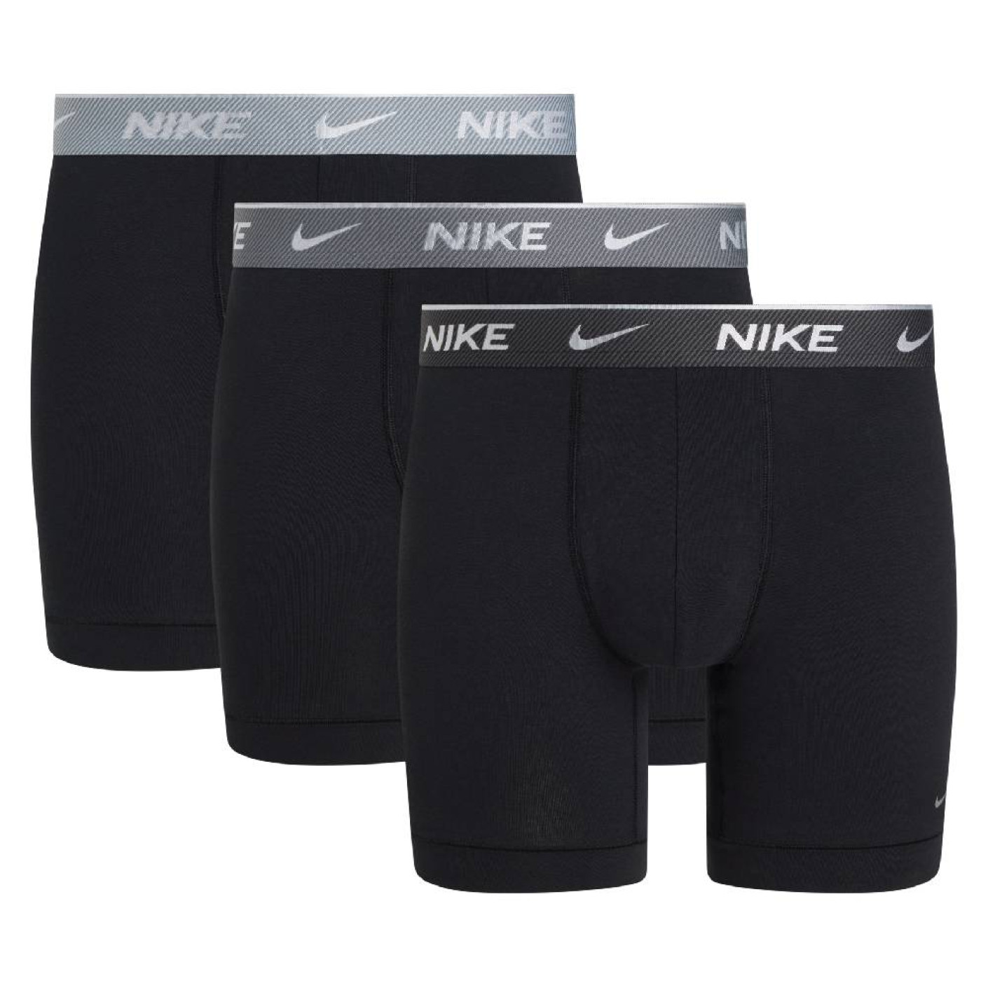 Nike Everyday Cotton Stretch Boxer Brief 3-Pack Zwart Lichtblauw Grijs