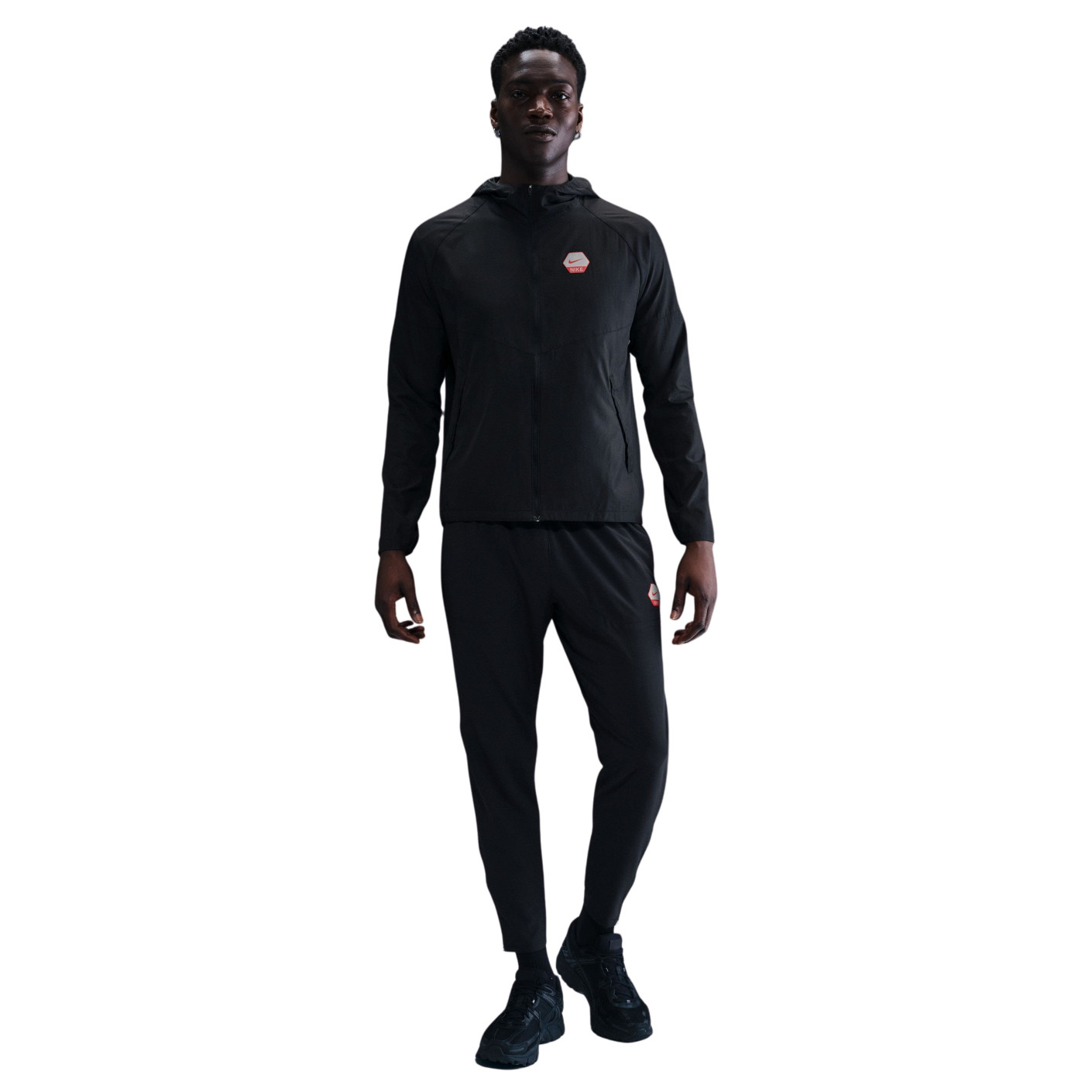 Nike Sportswear Sport Casual Full-Zip Tracksuit Hooded Black Red