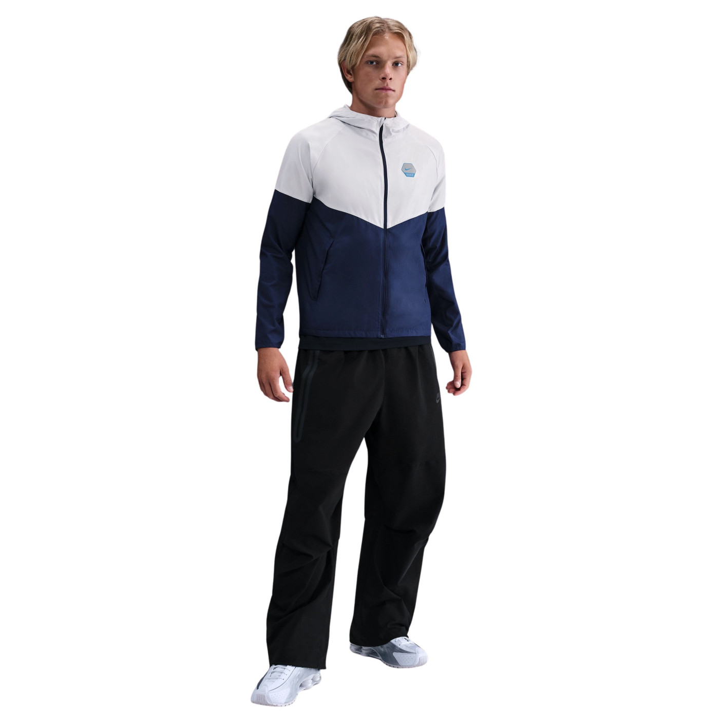 Nike Sportswear Sport Casual Hooded Jack Donkerblauw Wit