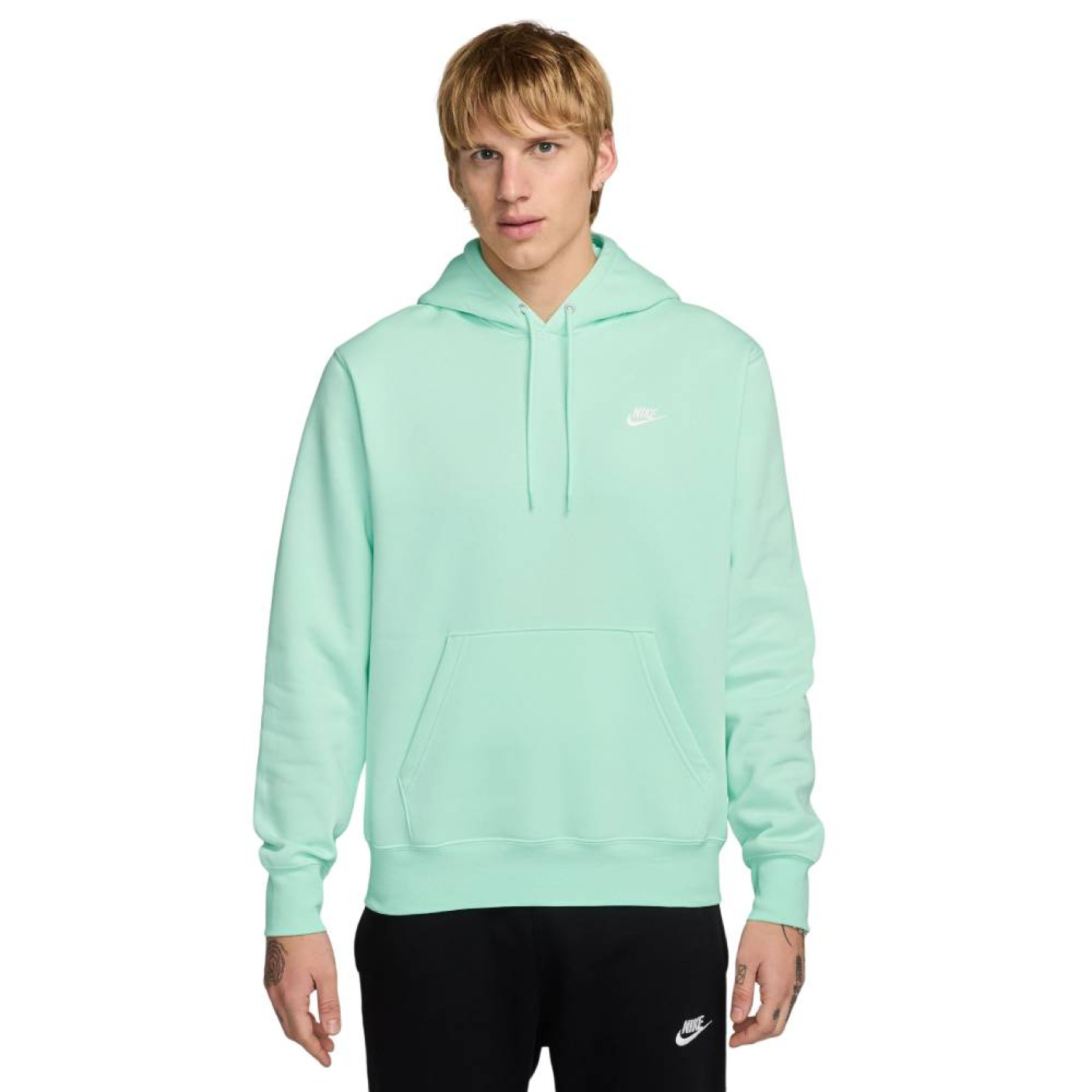 Nike Club Fleece Sportswear Hoodie Mintgroen Wit