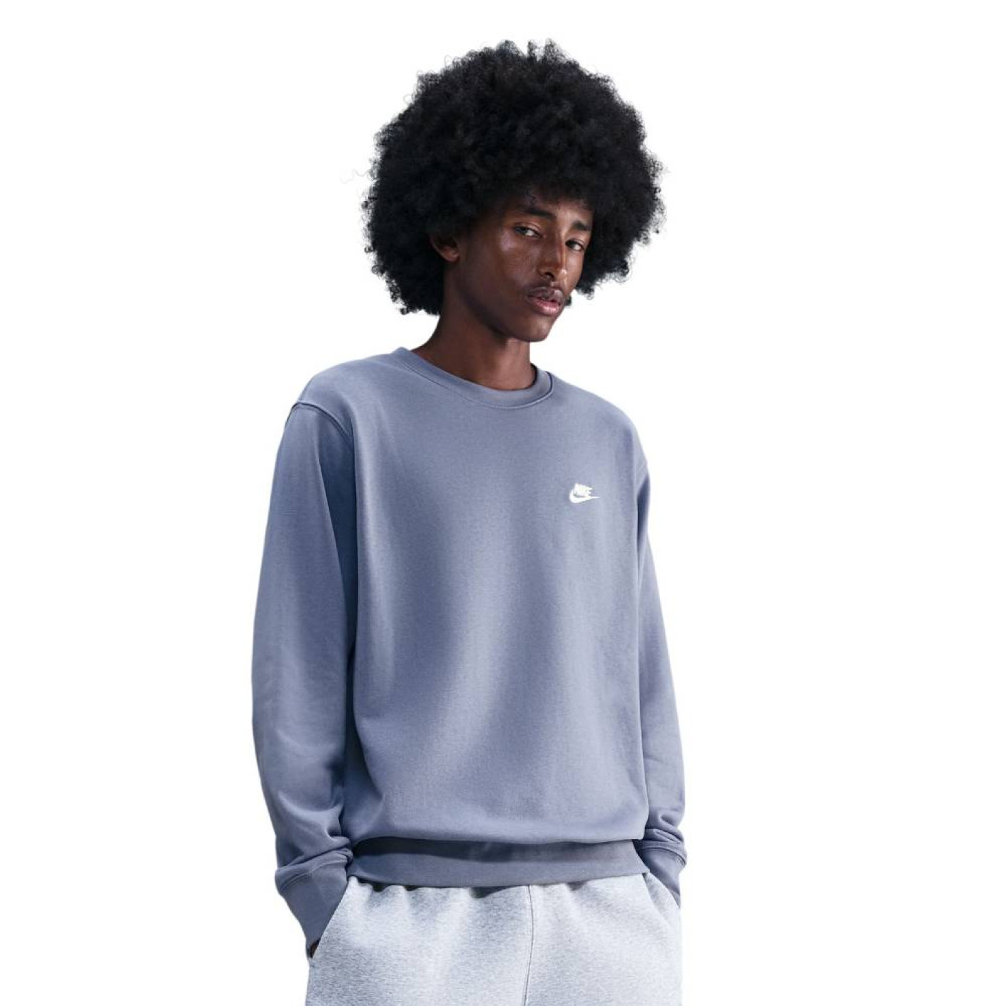 Nike Club Fleece Sportswear Crew Sweater Lichtpaars Wit