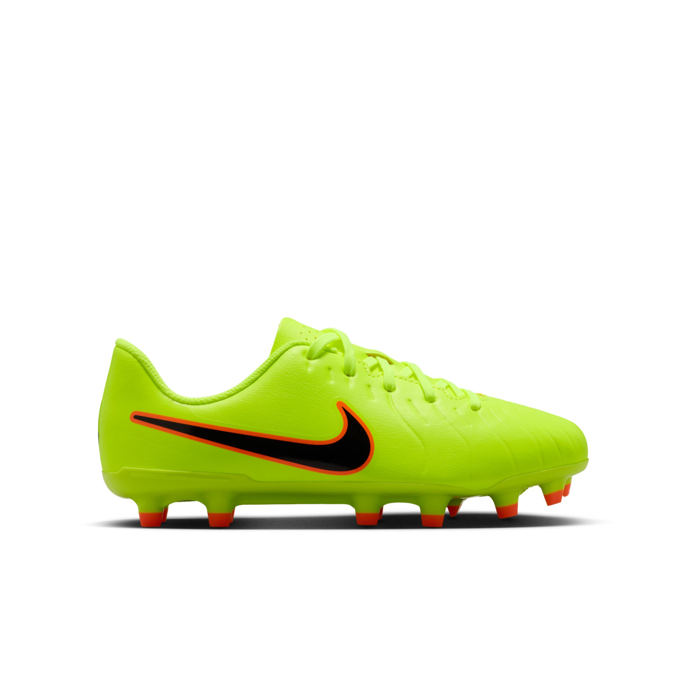 Nike Tiempo Legend Club 10 Grass/Artificial Grass Football Boots (MG) Kids Neon Yellow Black Orange