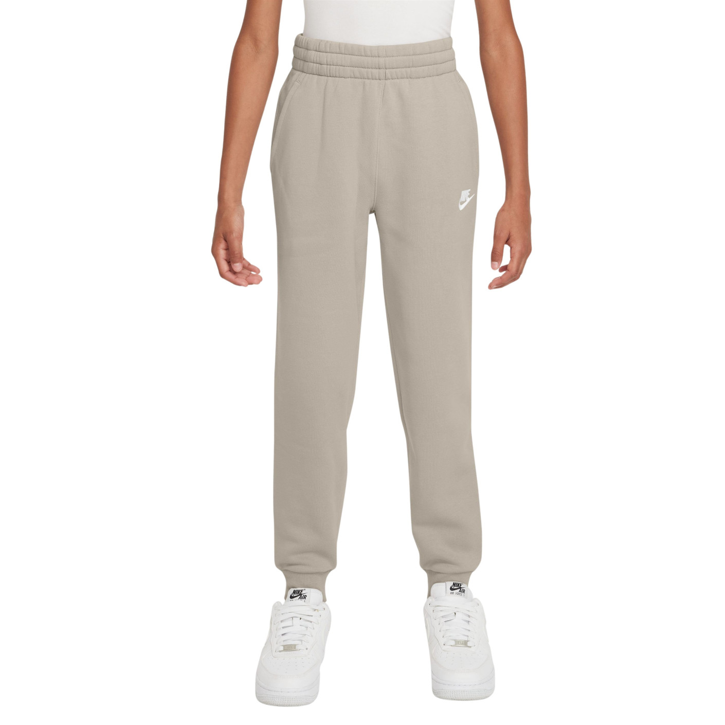 Nike Club Fleece Sportswear Joggingbroek Kids Lichtbruin Wit
