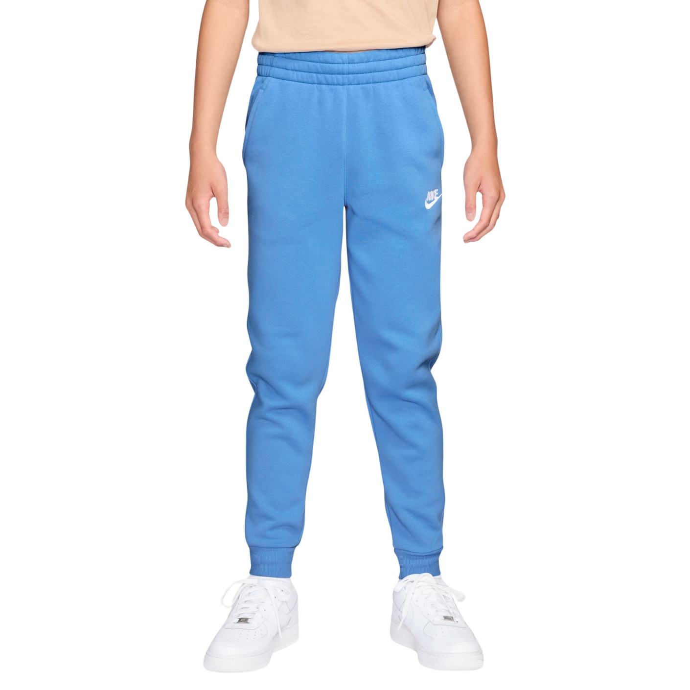 Nike Club Fleece Sportswear Joggingbroek Kids Blauw Wit