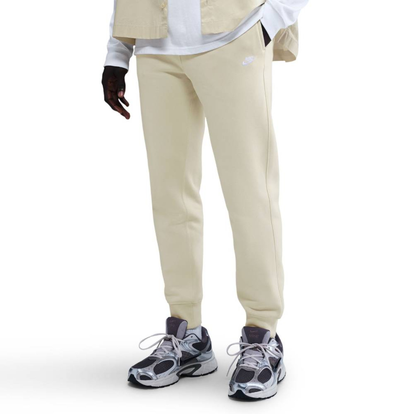 Nike Club Fleece Sportswear Joggingbroek Lichtbeige Wit