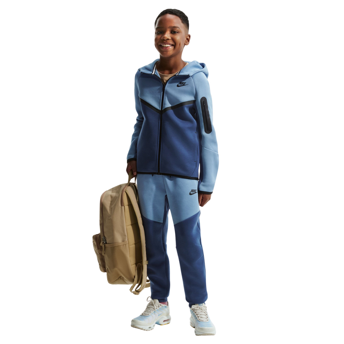 Nike Sportswear Tech Fleece Trainingspak Kids Donkerblauw Blauw Zwart