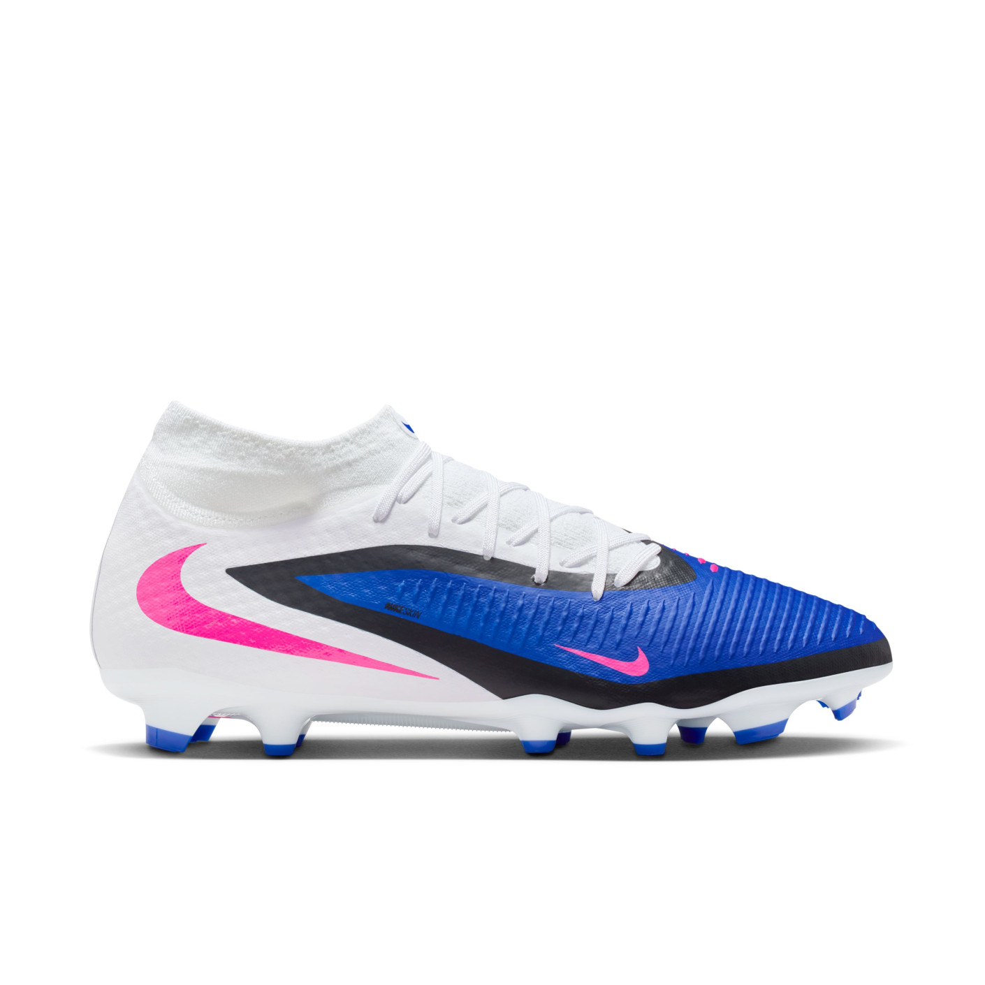 Nike Phantom 6 Academy High Gras / Kunstgras Voetbalschoenen (MG) Blauw Wit Felroze