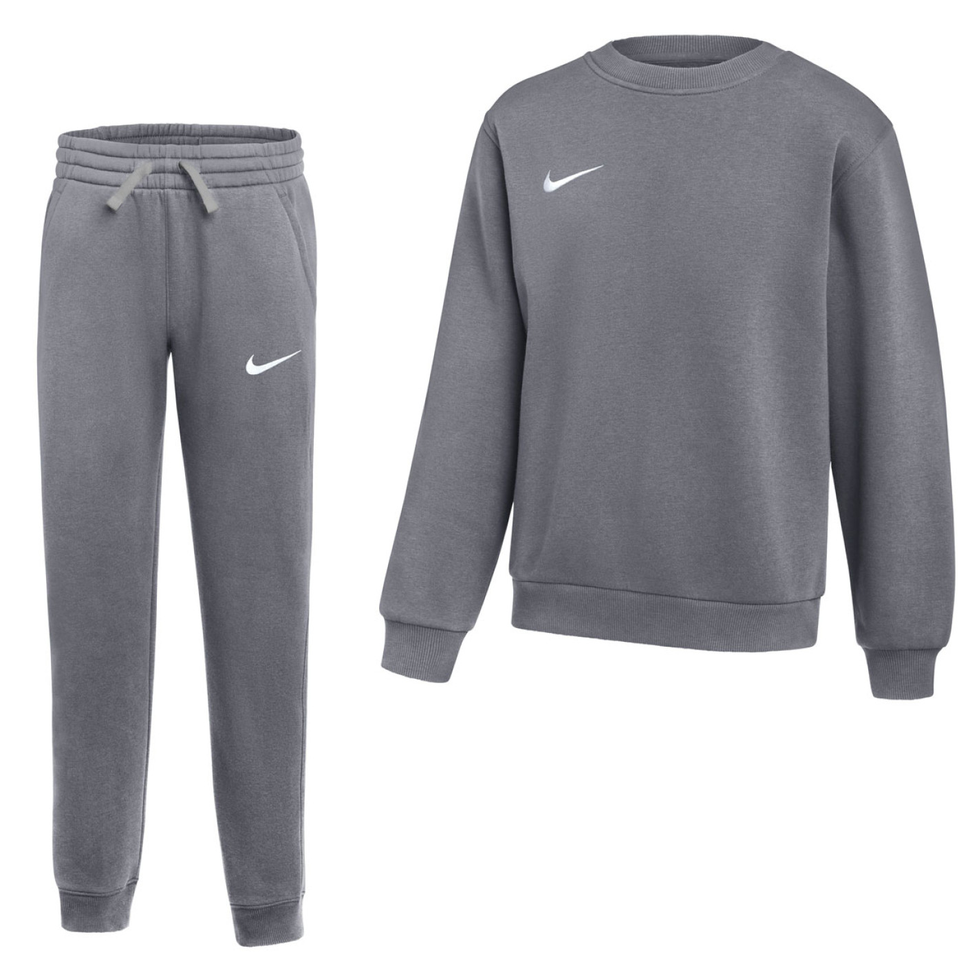 Nike Park 26 Fleece Crew Joggingpak Kids Donkergrijs Wit