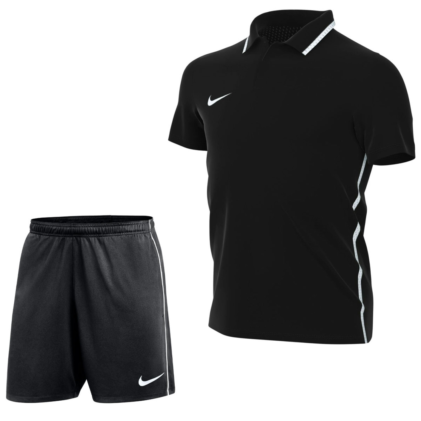 Nike Dri-FIT Park 26 Polo Trainingsset Kids Zwart Wit