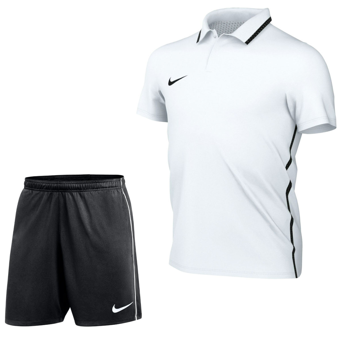 Nike Dri-FIT Park 26 Polo Trainingsset Kids Wit Zwart