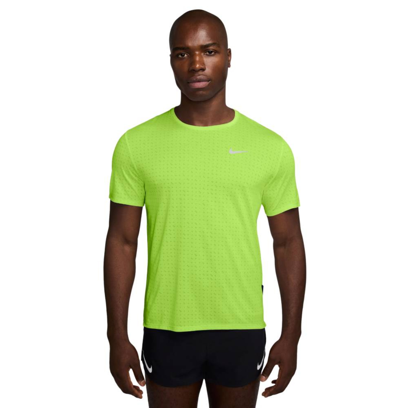 Nike Breathe Miler Trainingsshirt Felgroen Zilver