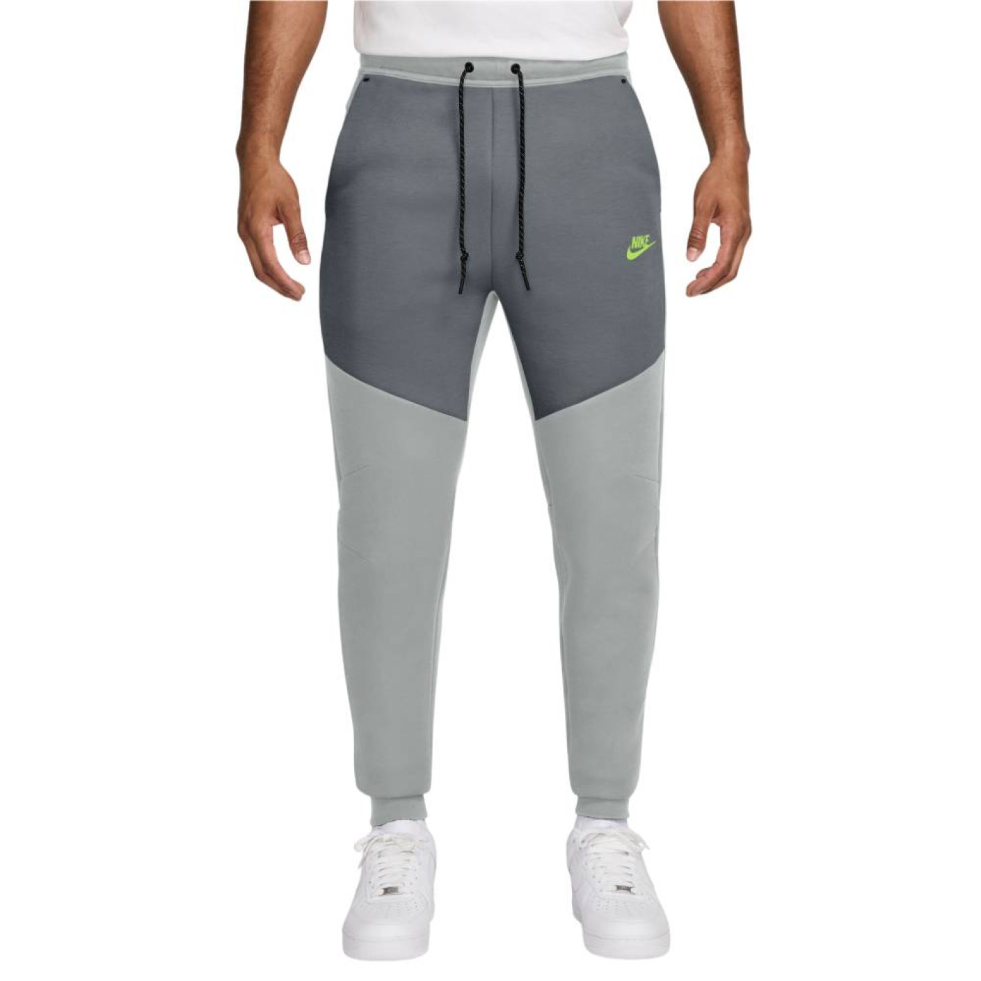 Nike Tech Fleece Joggingbroek Donkergrijs Lichtgrijs Felgroen