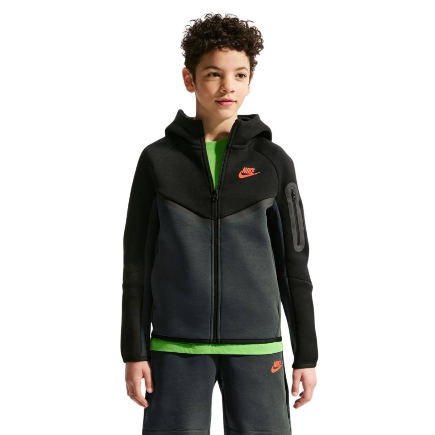 Nike Tech Fleece Vest Kids Zwart Donkergrijs Rood