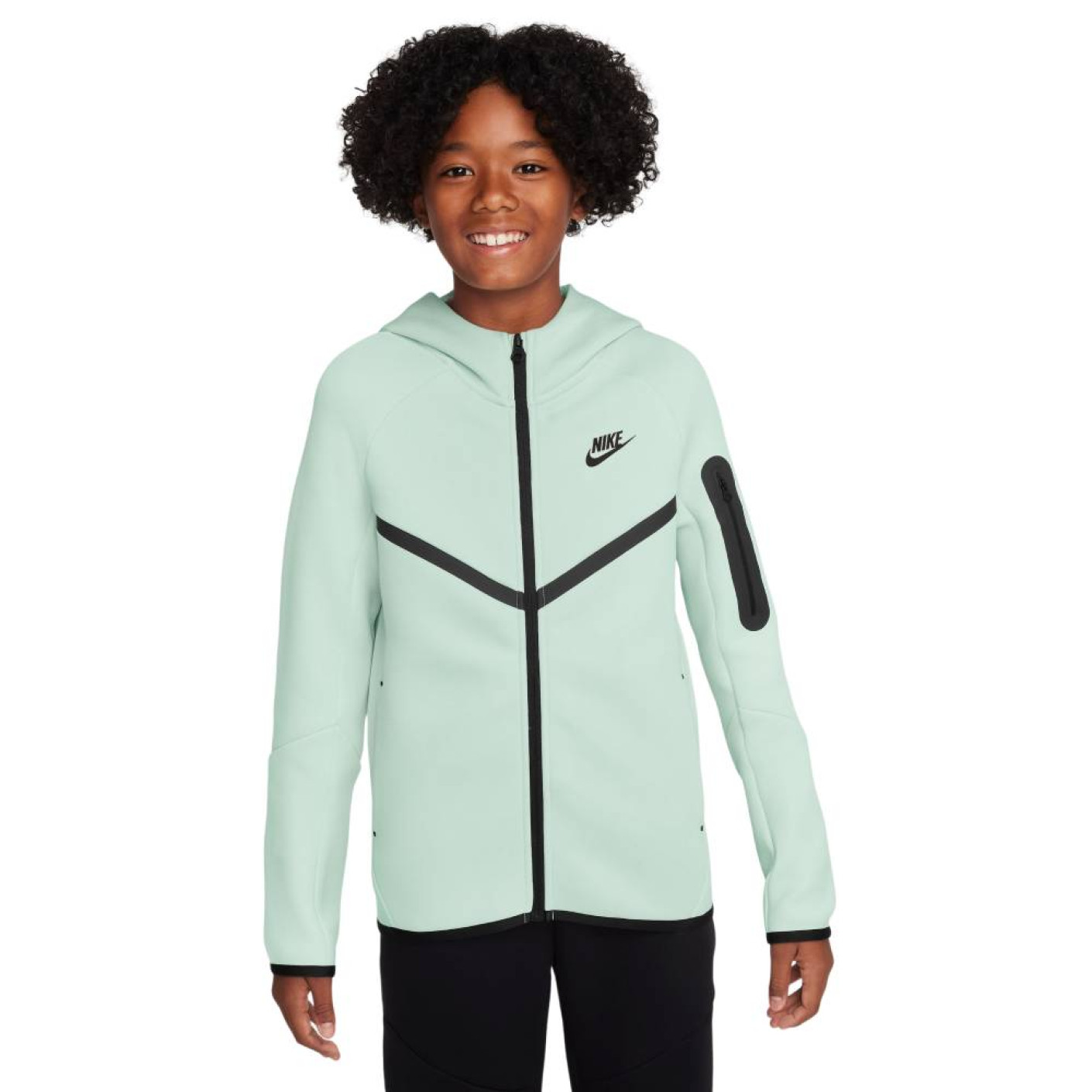 Nike Tech Fleece Vest Kids Lichtgroen Zwart