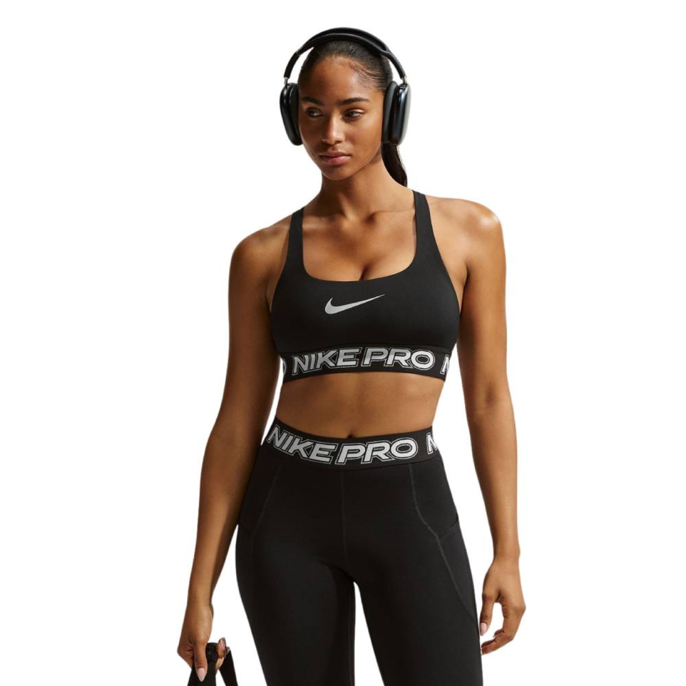 Nike Sportbeha Pro Dames Zwart Wit Zilver