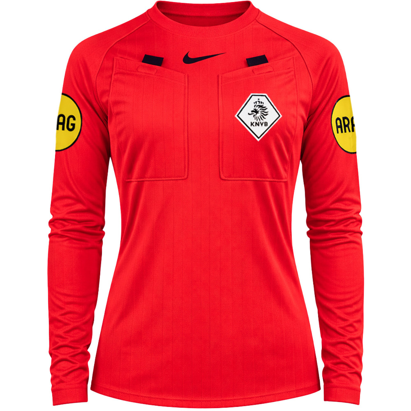 Nike KNVB Scheidsrechtersshirt 2026-2028 Lange Mouwen Dames Felrood Zwart
