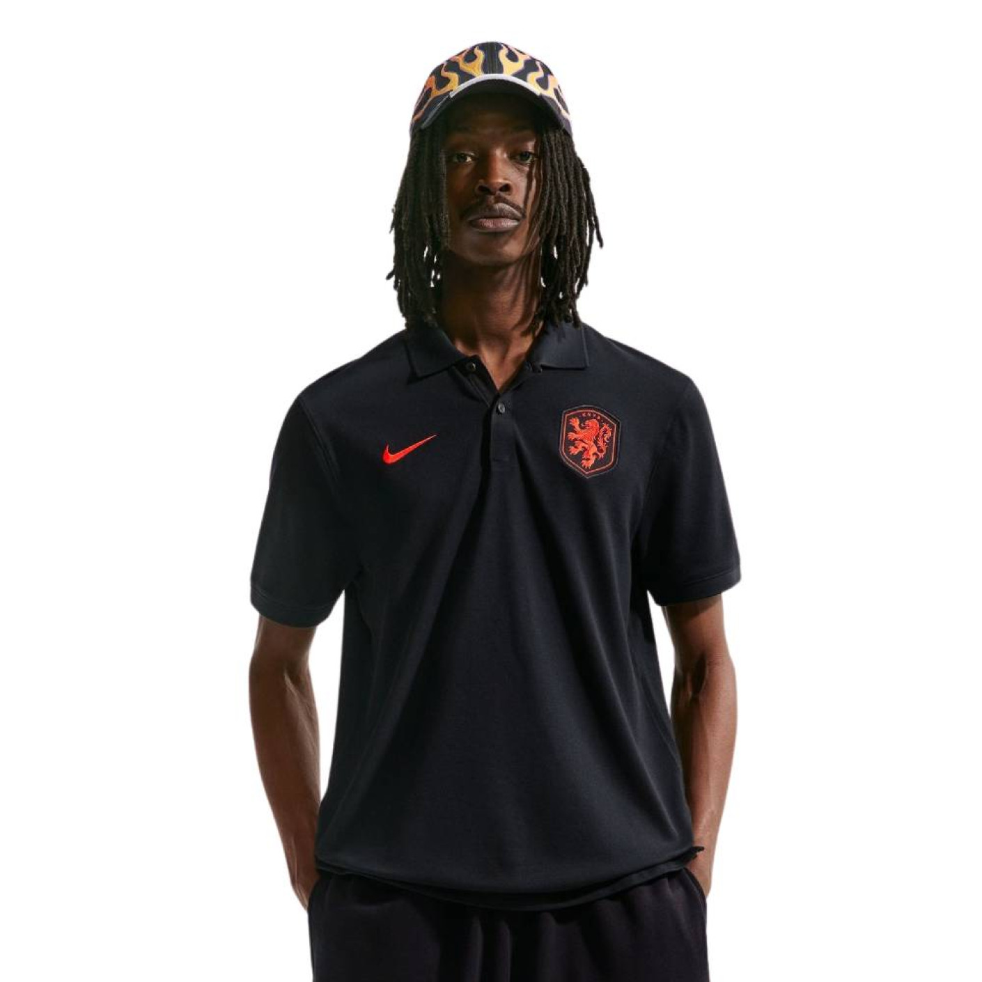 Nike Netherlands Polo 2026-2028 Black Bright Orange