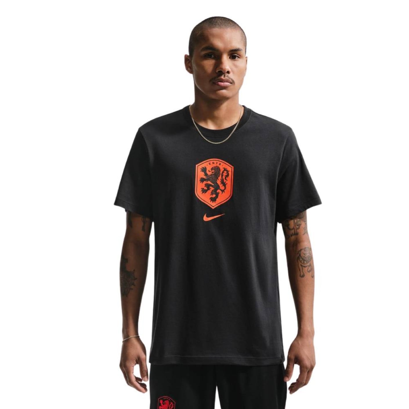 Nike Netherlands Crest T-Shirt 2026-2028 Black Bright Orange