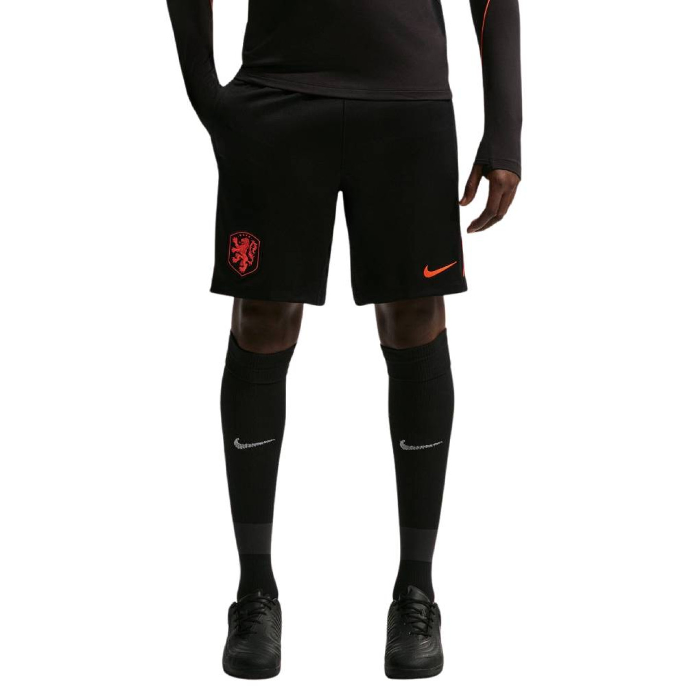Nike Nederlands Elftal Strike Trainingsbroekje 2026-2028 Zwart Feloranje