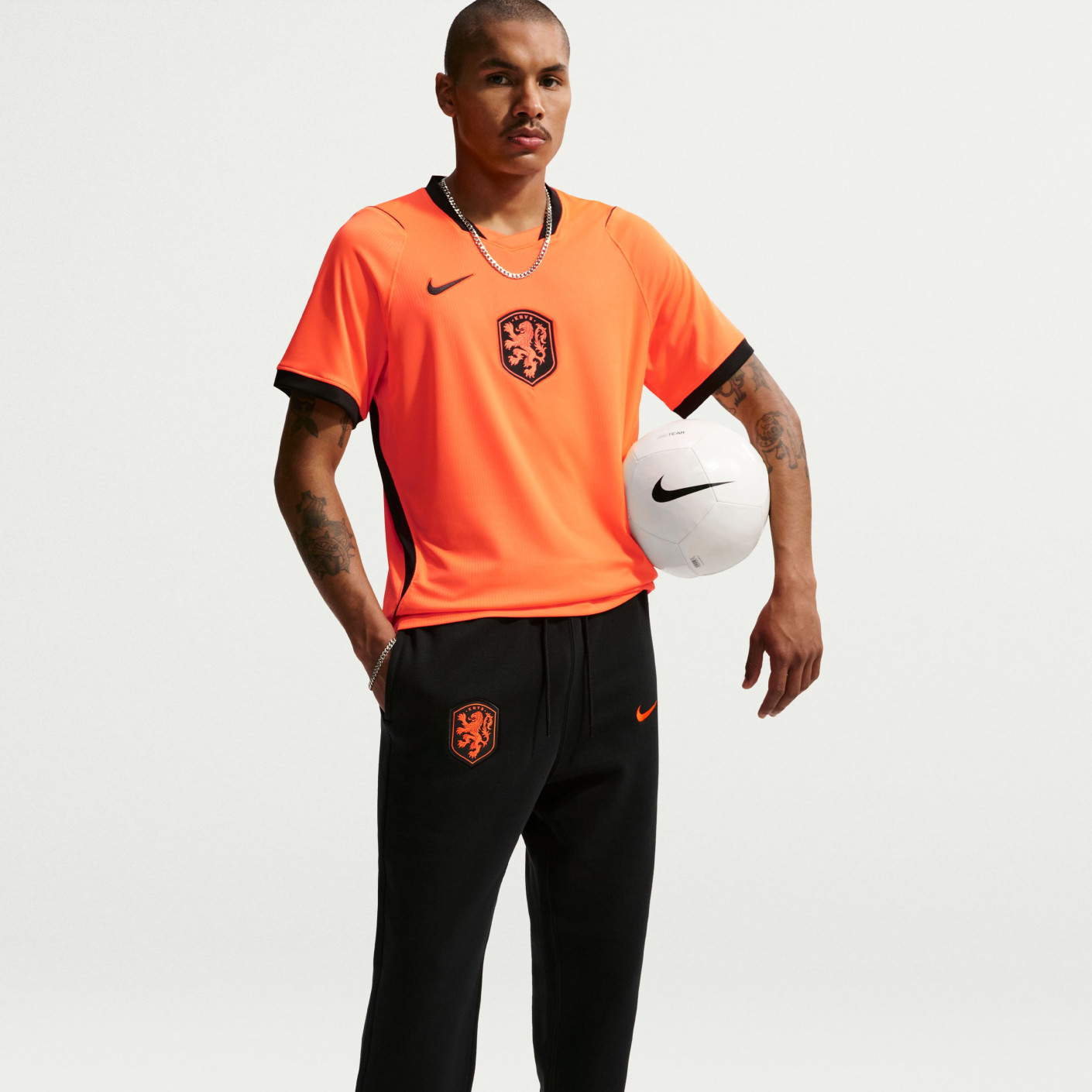 Nike Nederland Trainingspak Full-Zip 2026-2028 Kids Zwart Oranje