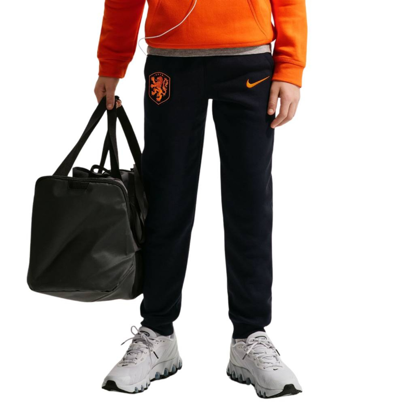 Nike Nederland Club Fleece Joggingbroek 2026-2028 Kids Zwart Feloranje