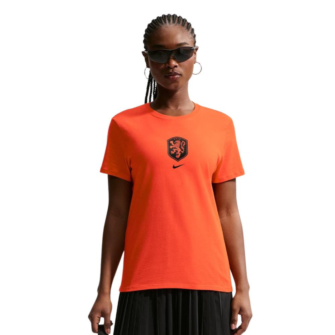 Nike Netherlands Crest T-Shirt 2026-2028 Women's Bright Orange Black