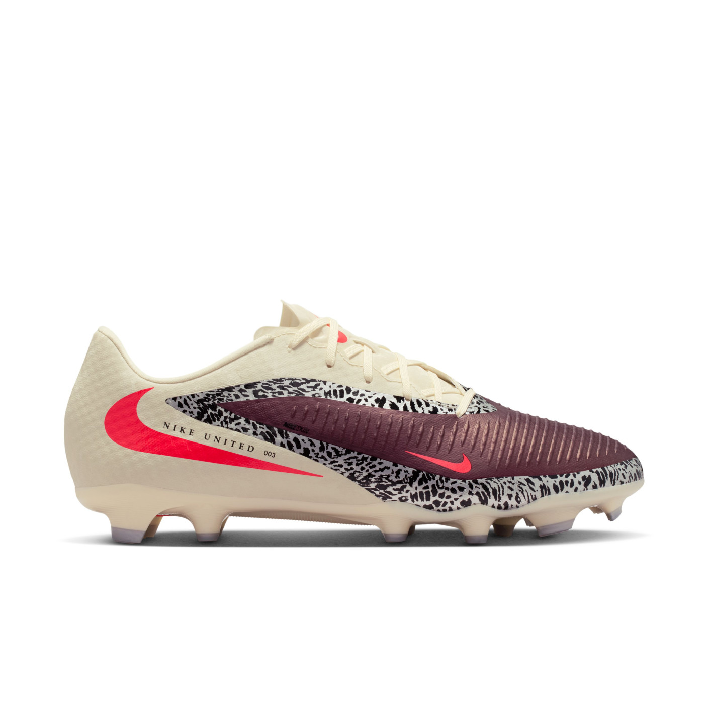 Nike Phantom 6 Academy Low Gras / Kunstgras Voetbalschoenen (MG) Gebroken Wit Bordeauxrood Rood