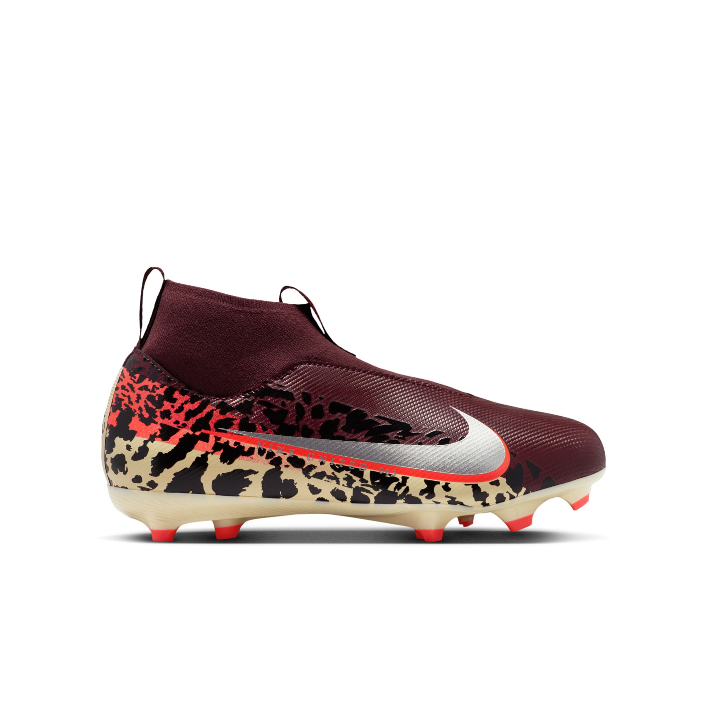 Nike Zoom Mercurial Academy Superfly 10 Grass/Artificial Grass Football Boots (MG) Kids Burgundy Silver Orange