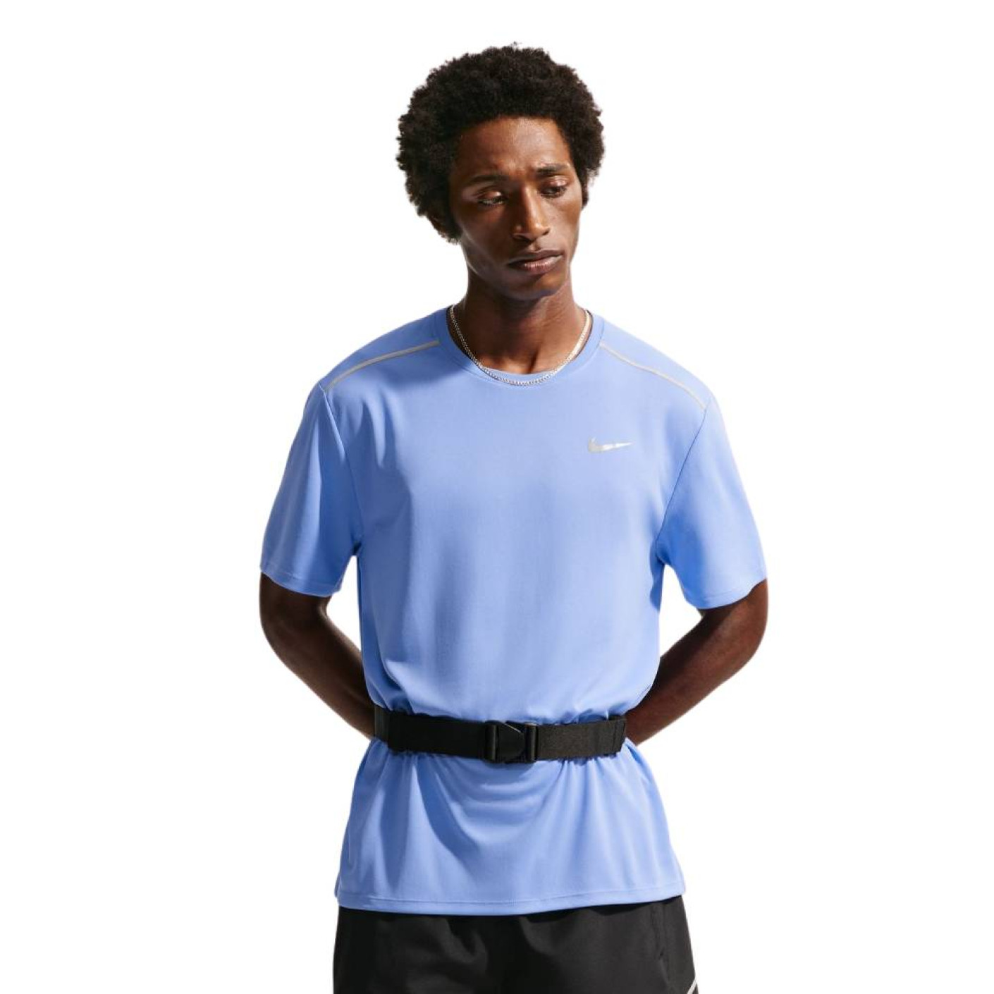 Nike UV Miler Training Shirt Blue Silver