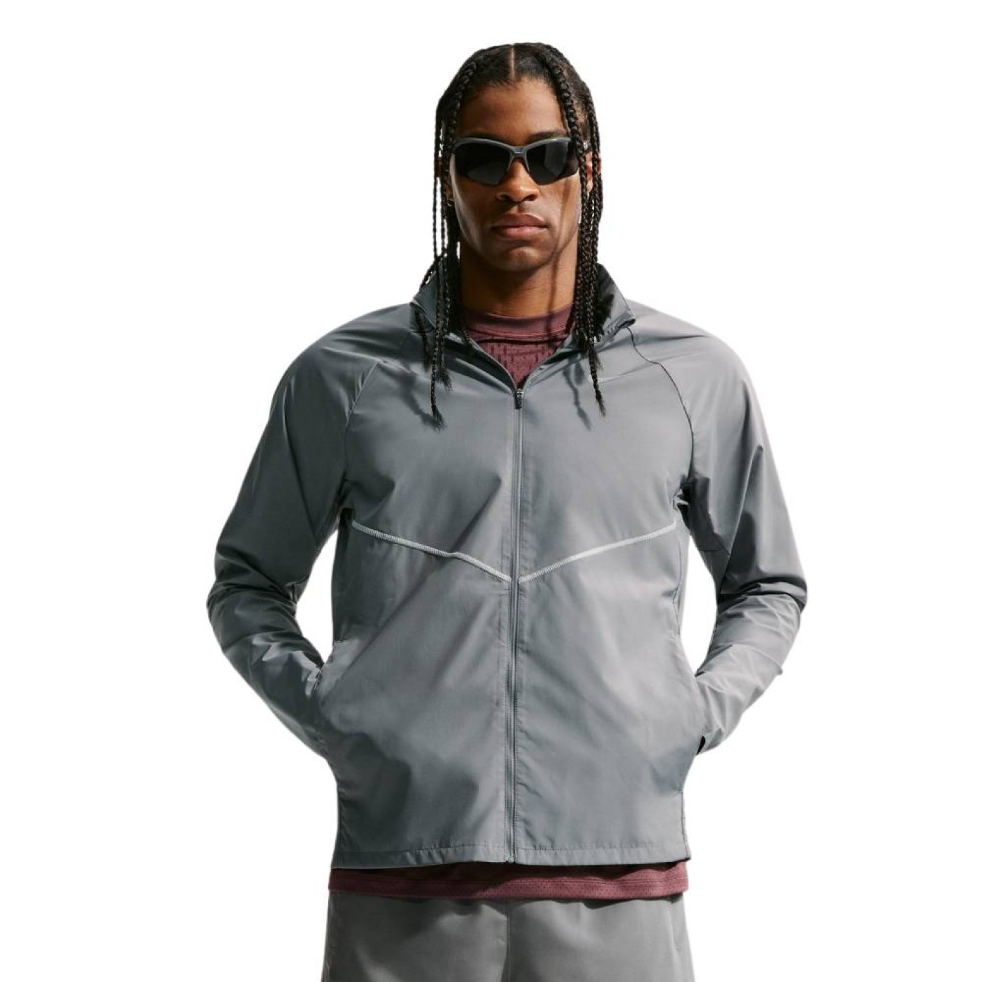Nike Miler Repel Stride UV Training Jacket Dark Grey Silver
