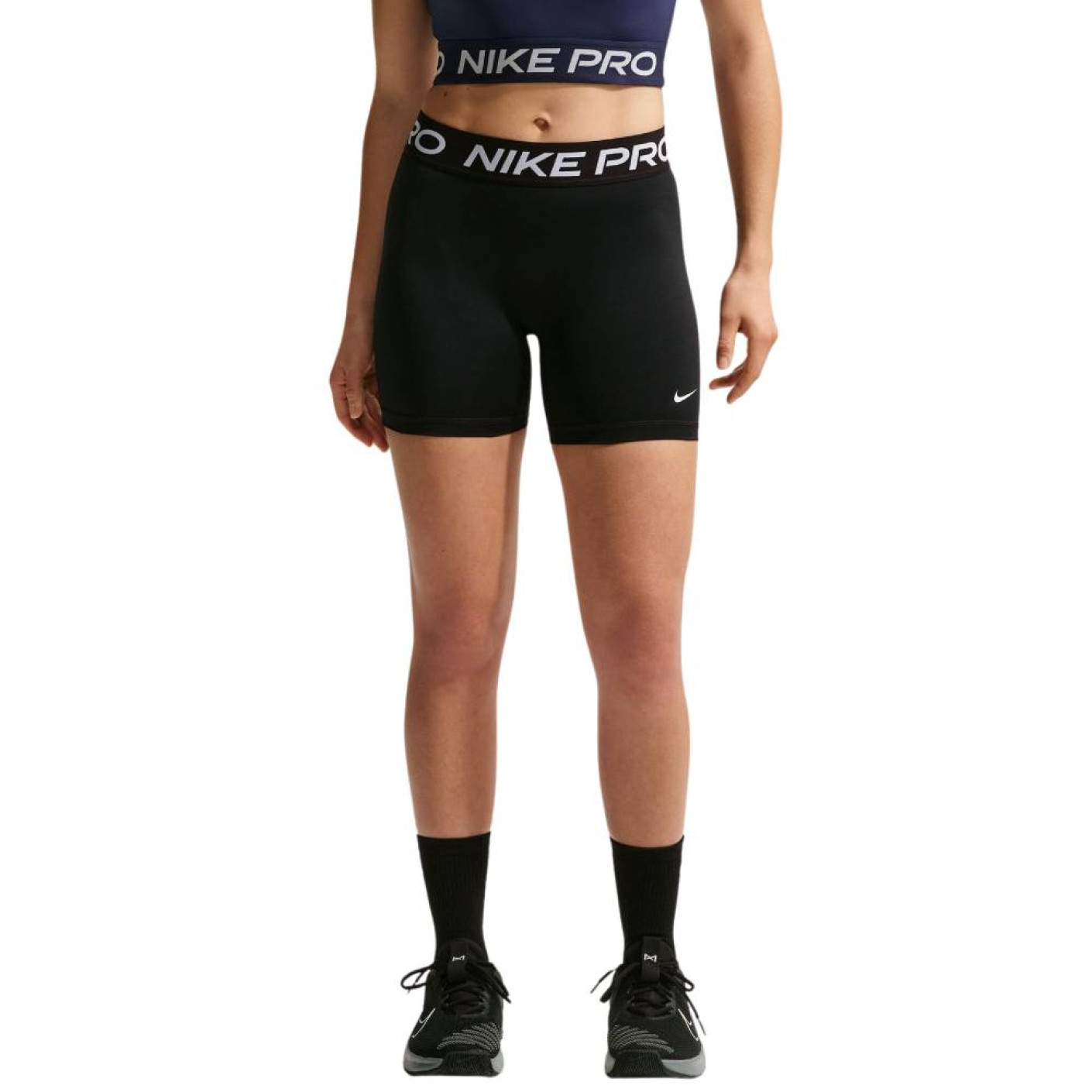 Nike Mid-Rise Pro 365 Women's Sports Shorts (13cm) Black White