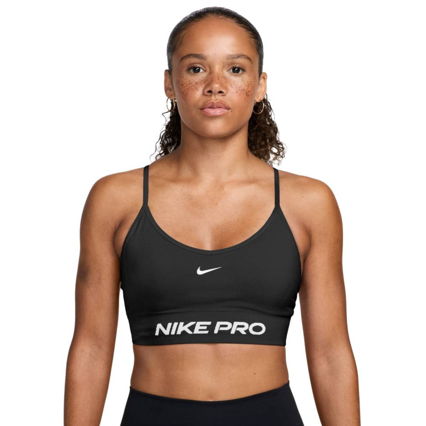 Nike Seamless Pro Women's Sports Bra Black White