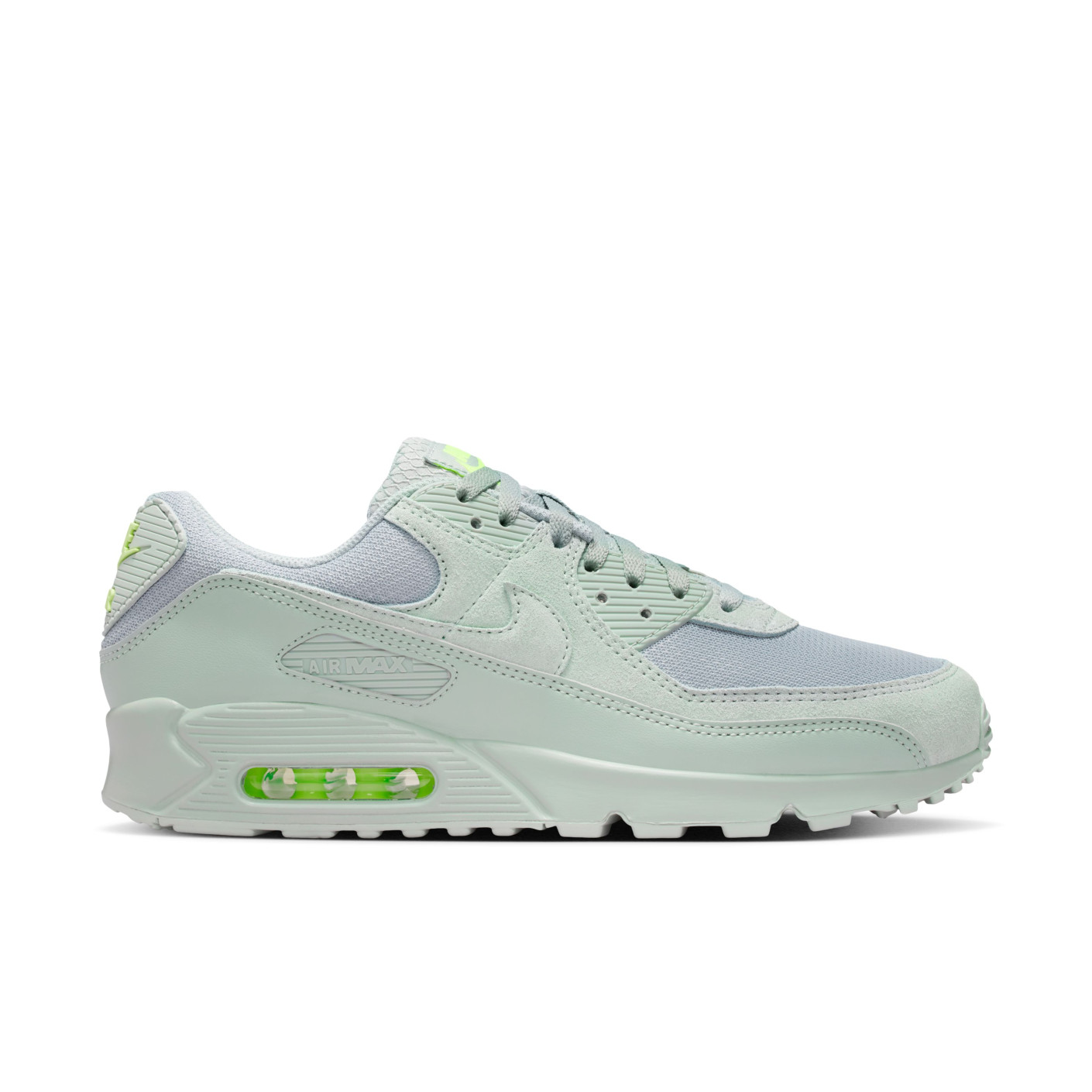 Nike Sneakers Air Max 90 Light Green Silver Grey Bright Green