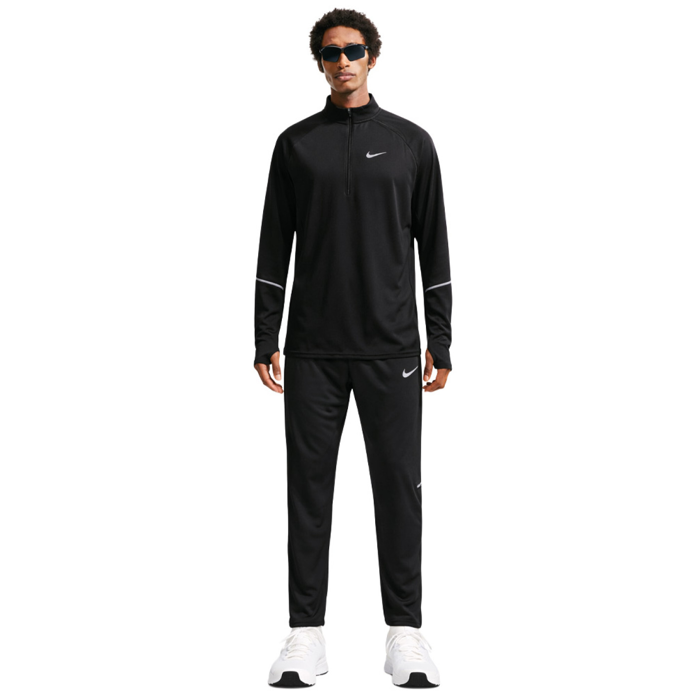 Nike UV Miler Trainingspak 1/4-Zip Zwart Zilver