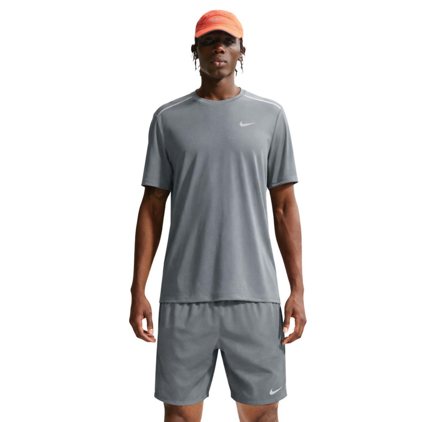 Nike UV Miler Trainingsset Donkergrijs Zilver