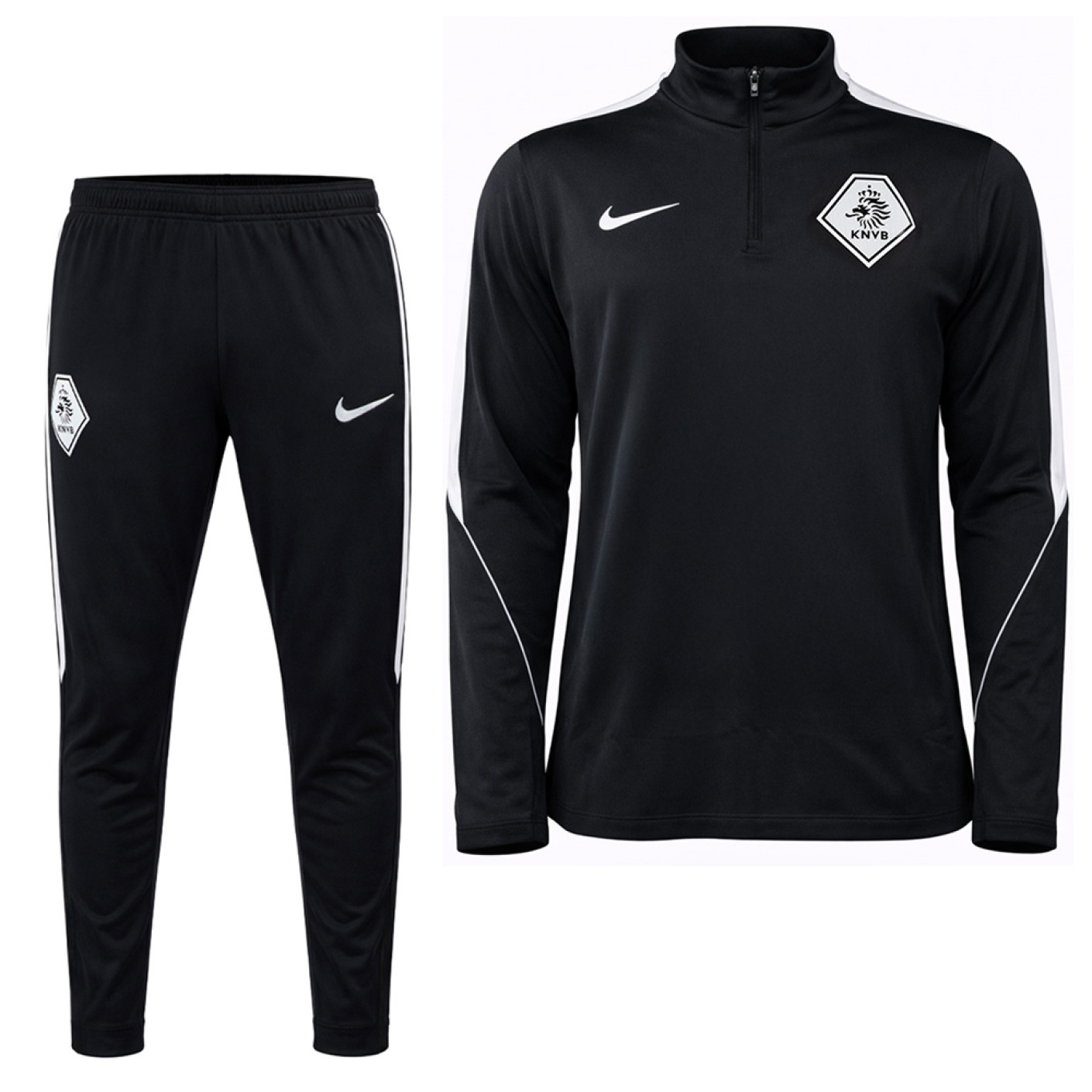 Nike KNVB Scheidsrechters Trainingspak 1/4-Zip 2026-2028 Zwart Wit