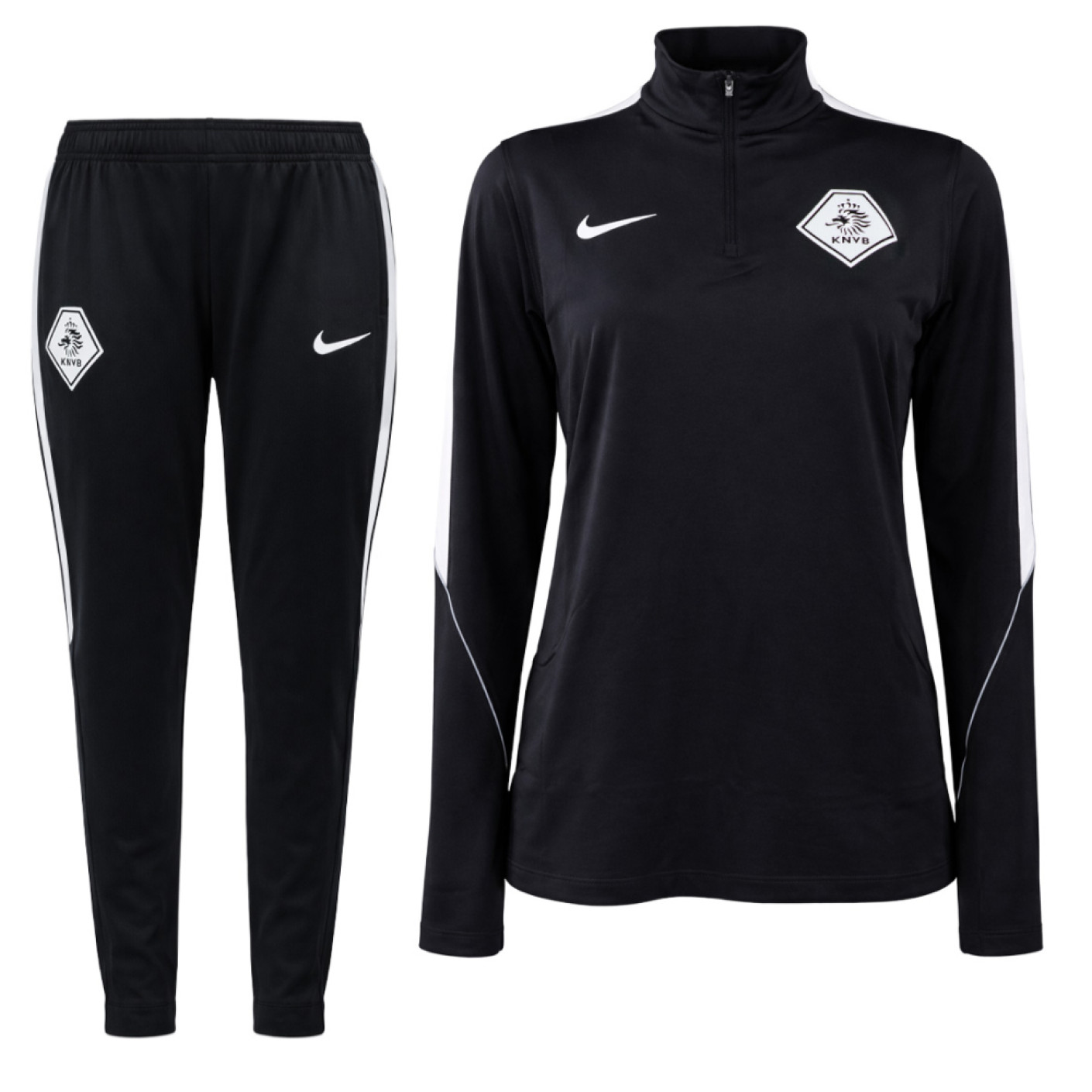 Nike KNVB Scheidsrechters Trainingspak 1/4-Zip 2026-2028 Dames Zwart Wit