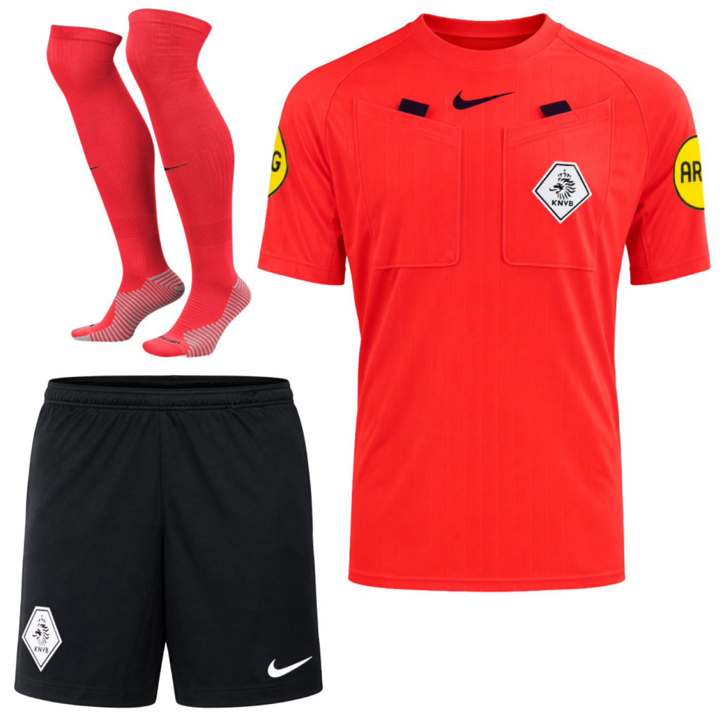 Nike KNVB Scheidsrechterstenue 2026-2028 Felrood Zwart